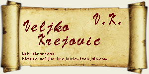 Veljko Krejović vizit kartica